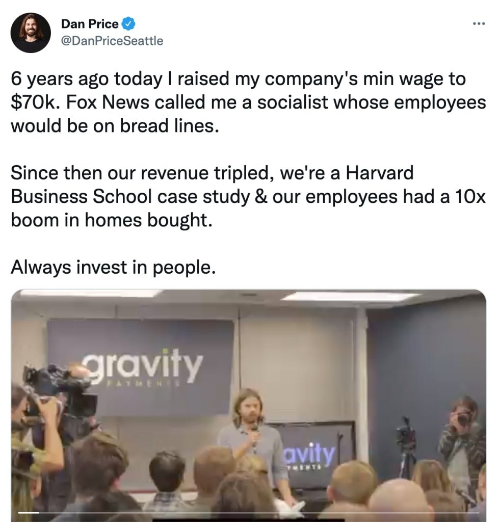 Dan Price thought leadership example