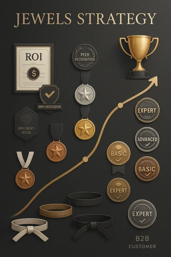 Why 90 of B2B Customer Journey - The Jewels Strategy B2B Customer Achievement Progression Markers 683x1024.webp