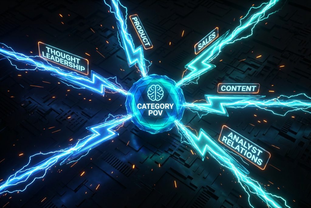 Coordinated market launch visualization showing Lightning Strikes approach to category introduction across multiple channels simultaneously