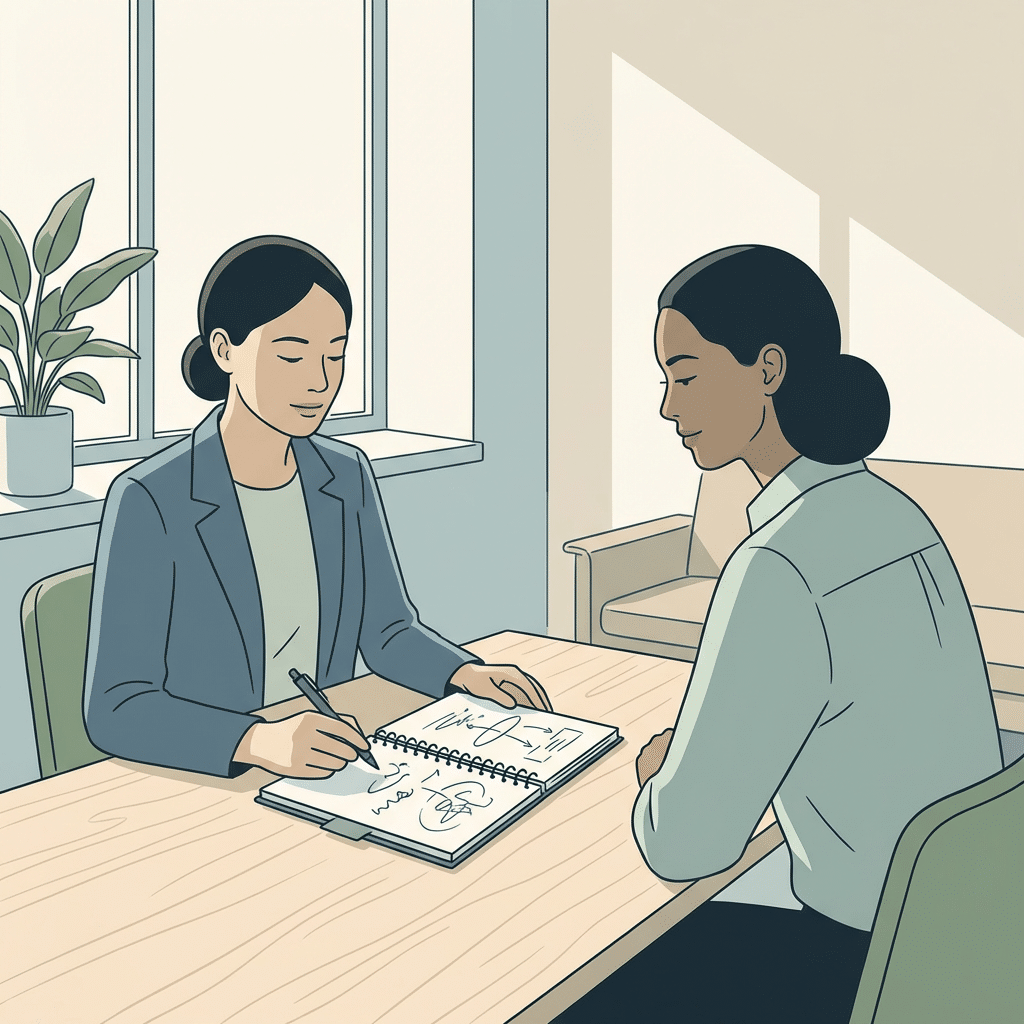 Precision listening sales technique — structured note-taking during B2B coaching session