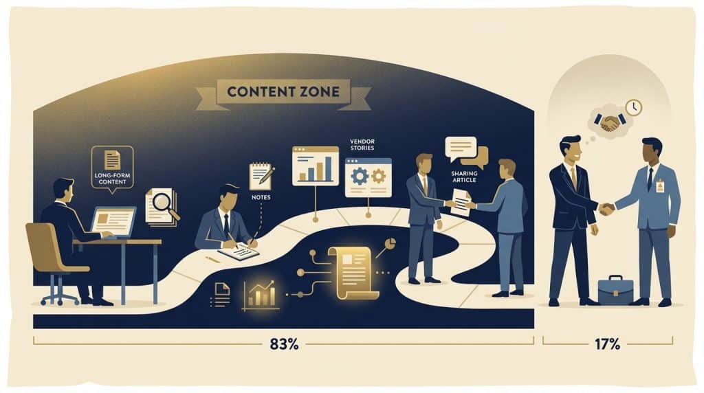 B2B buyer completing 70% of purchase research through content before engaging a sales rep