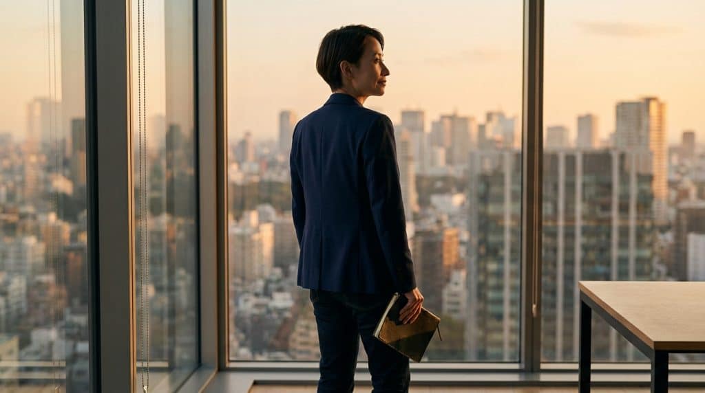 B2B founder looking out at a wide market horizon, representing a leadership voice and point of view that extends beyond their product