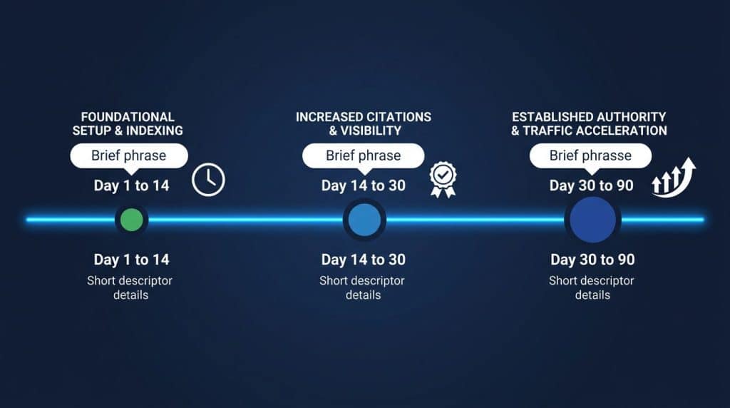 Infographic listing the 5 content types that earn AI citations for B2B SaaS: FAQ pages, integration guides, ROI pages, comparison pages, and use case pages