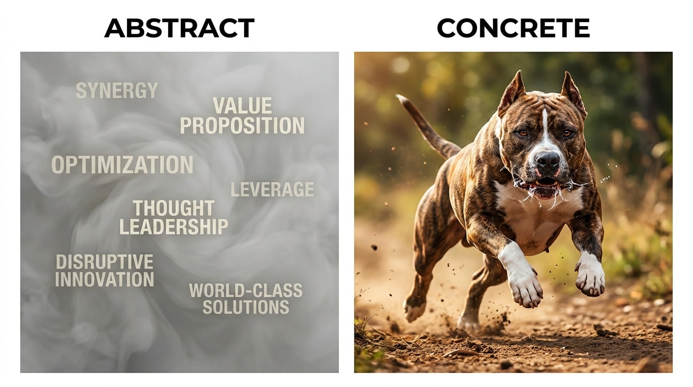 Concrete vs abstract language in copywriting