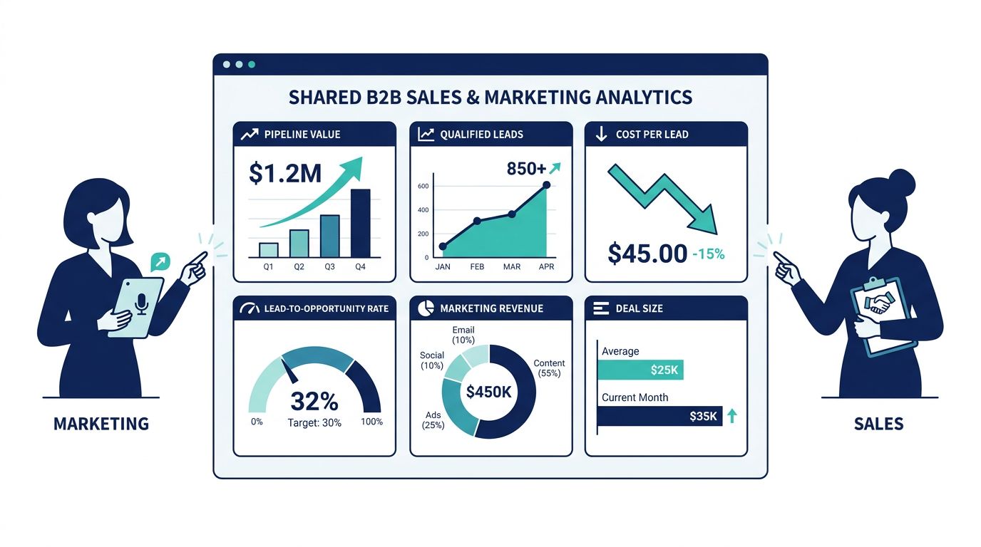 Shared sales and marketing pipeline dashboard for manufacturers